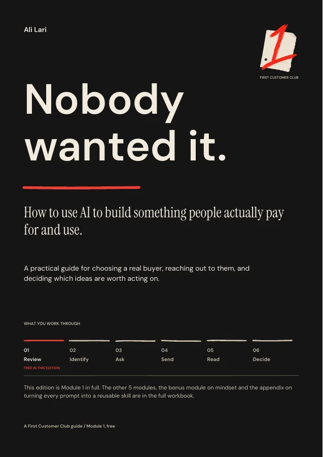 Nobody Wanted It, free first module by Ali Lari